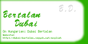 bertalan dubai business card
